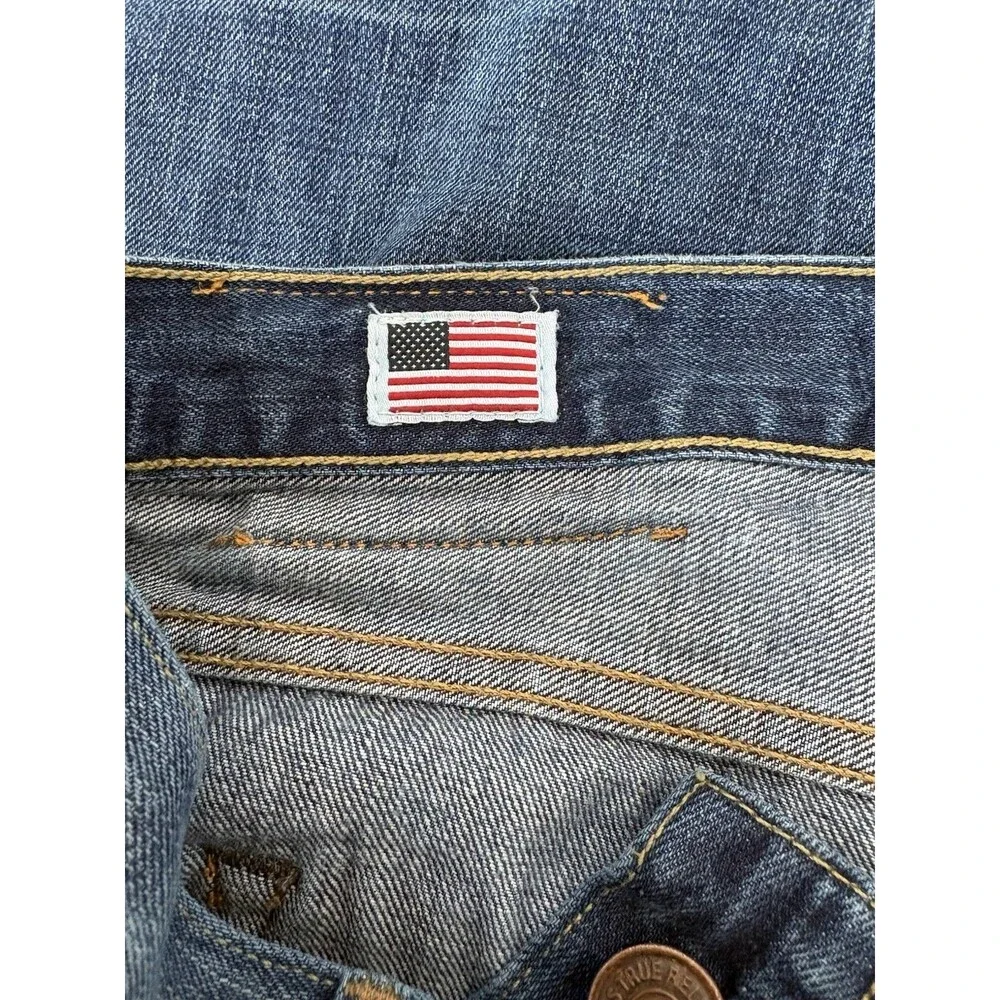 True Religion Jeans Mens 38x32 Rocco Slim Fit Selvedge Edition Medium Wash USA